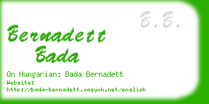 bernadett bada business card